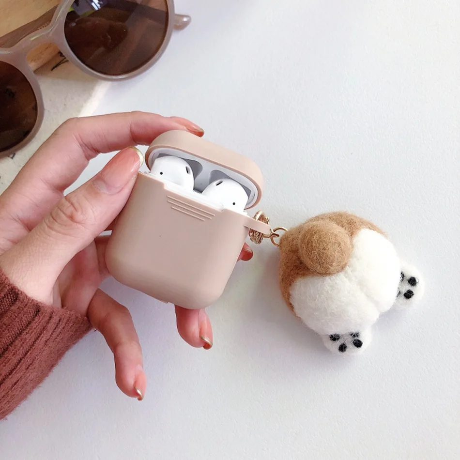 Чехол для наушников с объемным медведем тыквой кошкой куклой AirPods чехол