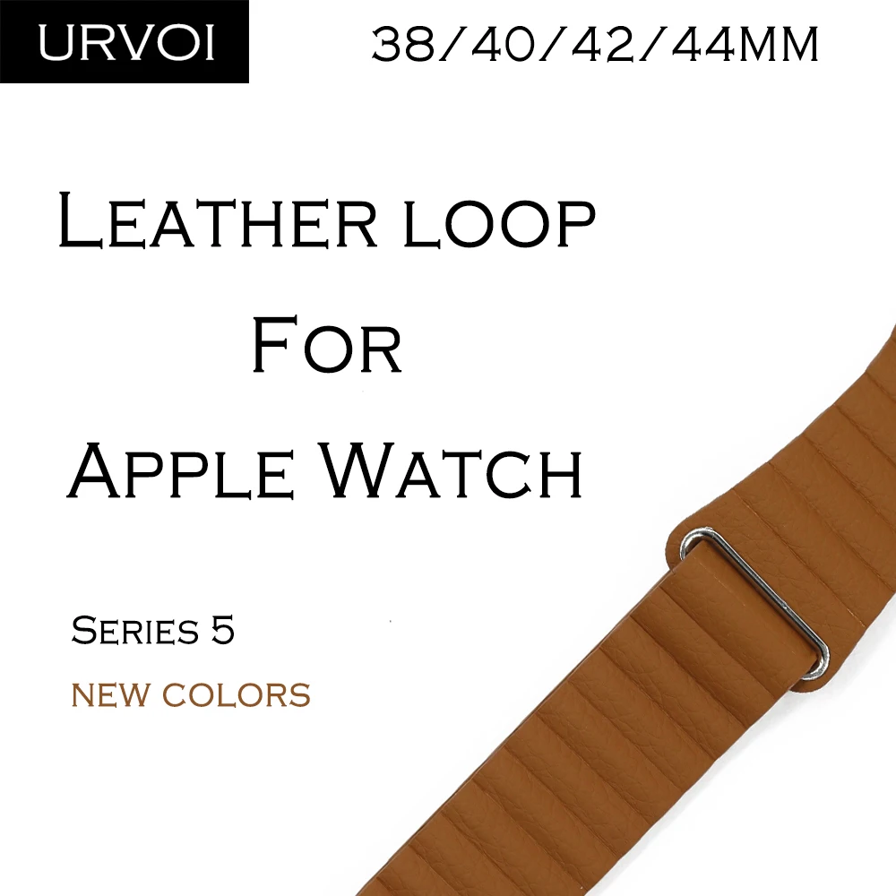 URVOI кожаный ремешок для apple watch series 5 4 3 2 1 iwatch 40 44 мм мягкий pu Кожаный Удобная пряжка