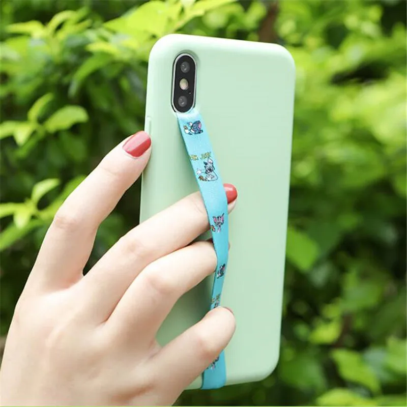 Mobile Phone Finger Holder Phone Sling PU Leather Grip One Hand Anti Slip Cartoon Phone Holder Secure Elastic Bandage Wristband
