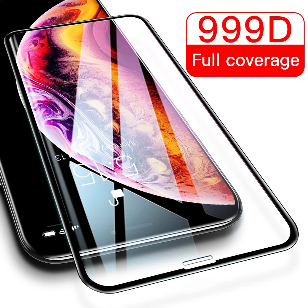 999D полное покрытие экрана протектор стекло для iPhone 11 Pro X XS Max XR закаленное 8 7 6 6s Plus