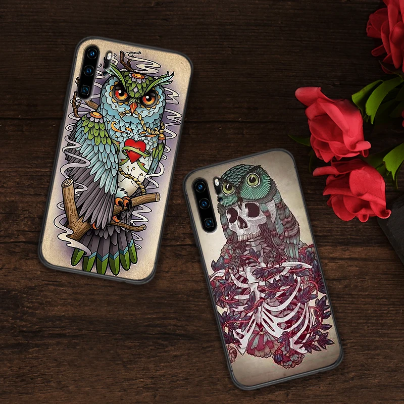 Животное Сова из мягкого силикона с узором телефон чехол для huawei P10 P20 2019 P8 P9 Mini P30