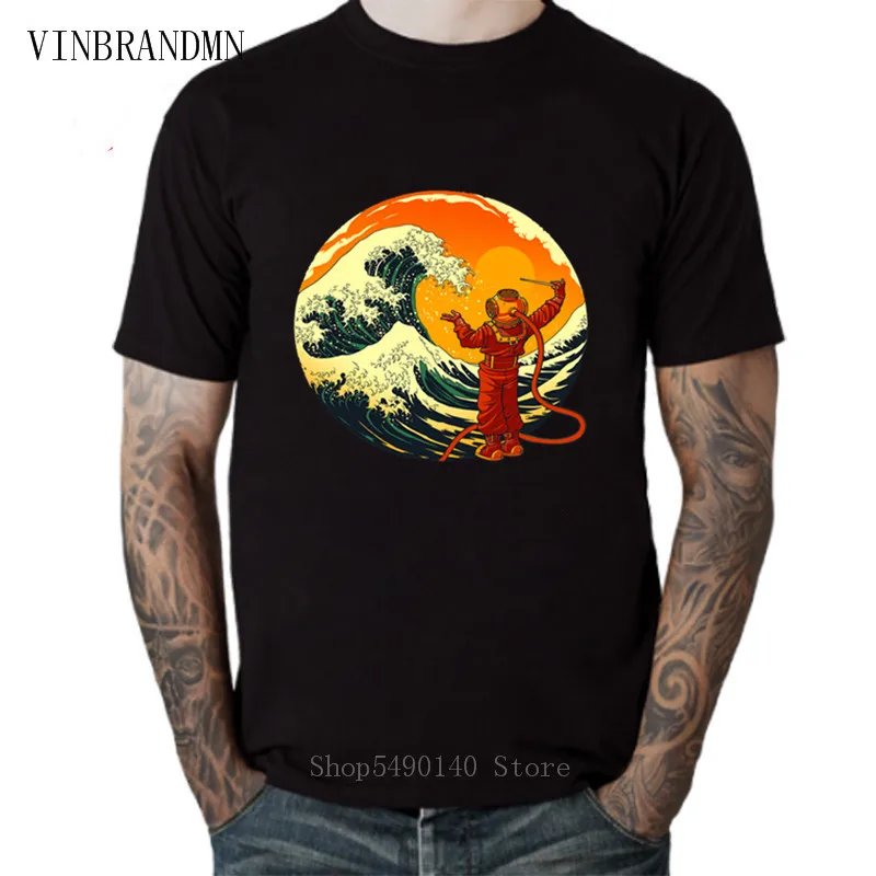 

Japanese Scuba Diver Wave Printed Streetwear T Shirts 2020 Summer Men's Hip Hop Casual Short Sleeve Tops Tees Anime Ocean Tshirt