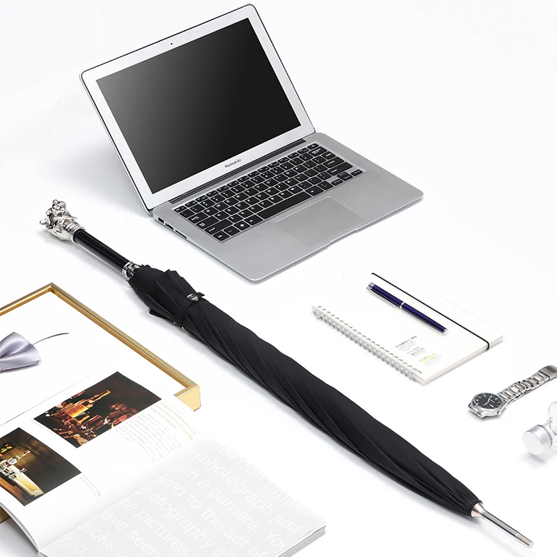 Miglior Leopardo Manico Lungo Ombrelli Di Lusso Degli Uomini Di Lusso Di Affari Antivento Ombrello Pioggia Signore Grande Auto Di Qualità Di Viaggio Ombrello A6A