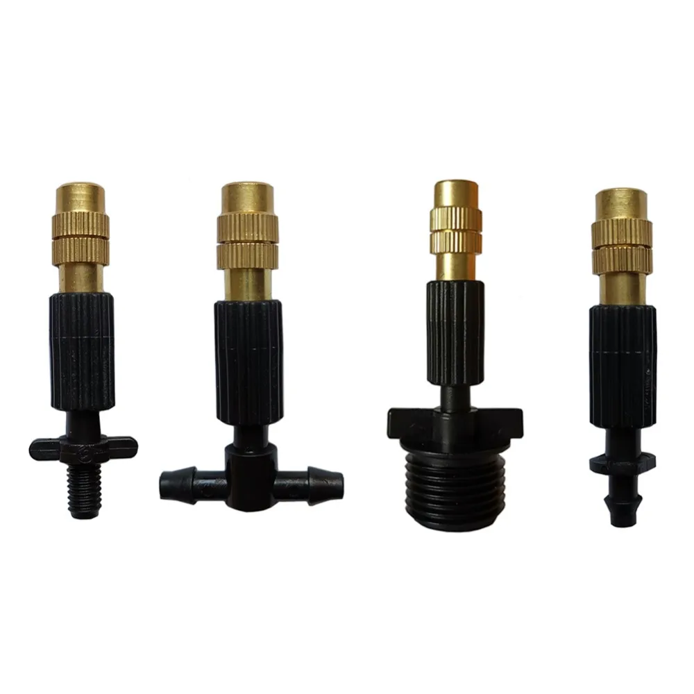 10Pcs Brass Misting Nozzle Garden Greenhouse Irrigation Atomization Sprinkler Patio Cooling System Sprayer