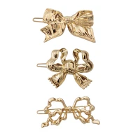 vintage hairpins metal bow knot hollow hair barrettes girls women gold metal hair clip hair accessories hairgrips