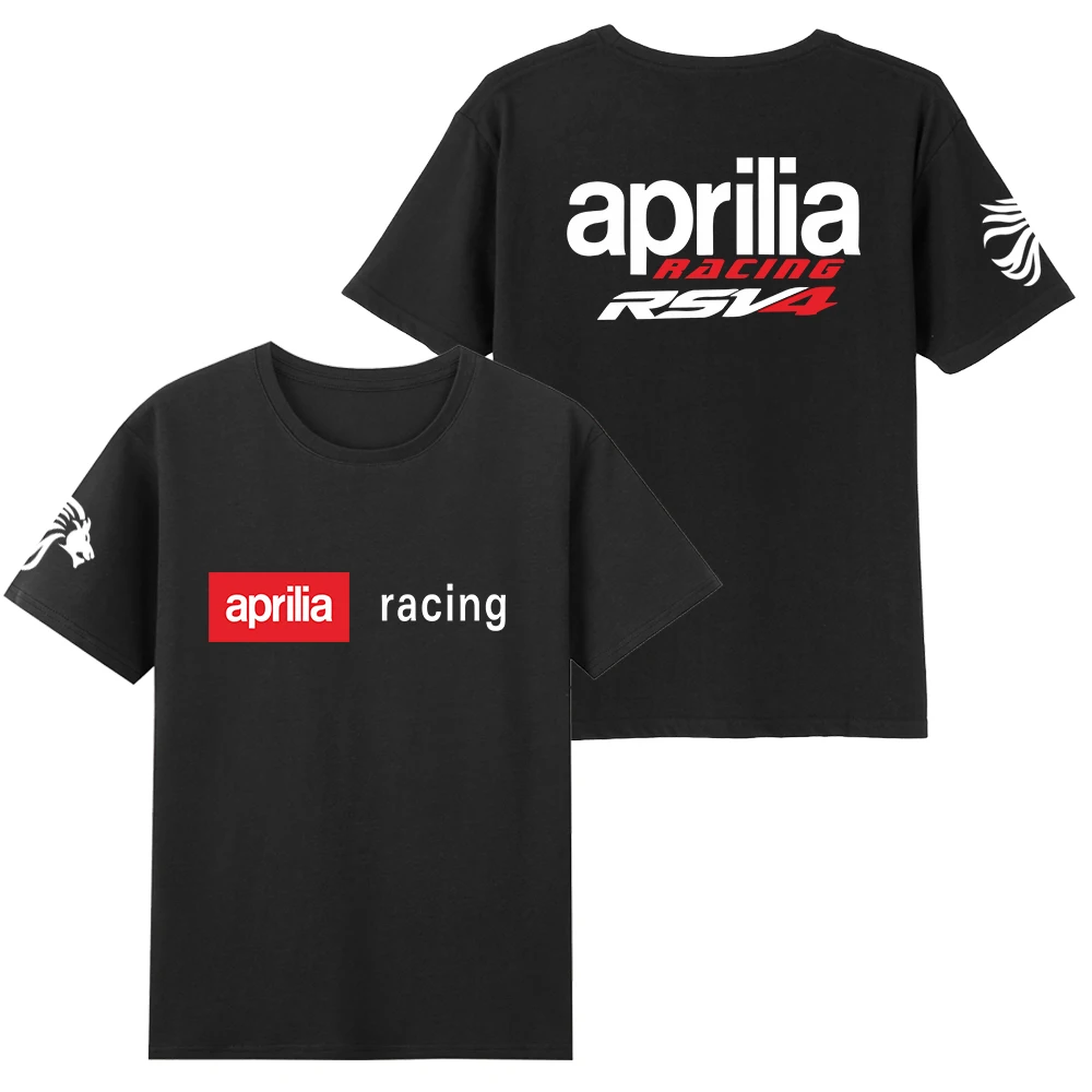 

Motorcycle Apriliaer T Shirt RSV4 Double-sided Printing Luxury High-quality Cotton Top Racing Brand Fashion Men's Clothing
