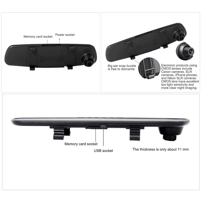 

Car Dvr Dual Lens Car Camera Full Hd 1080p Video Recorder Camera Car Reverse Image With Dual Lens Dash Cam Car Camera Mirror