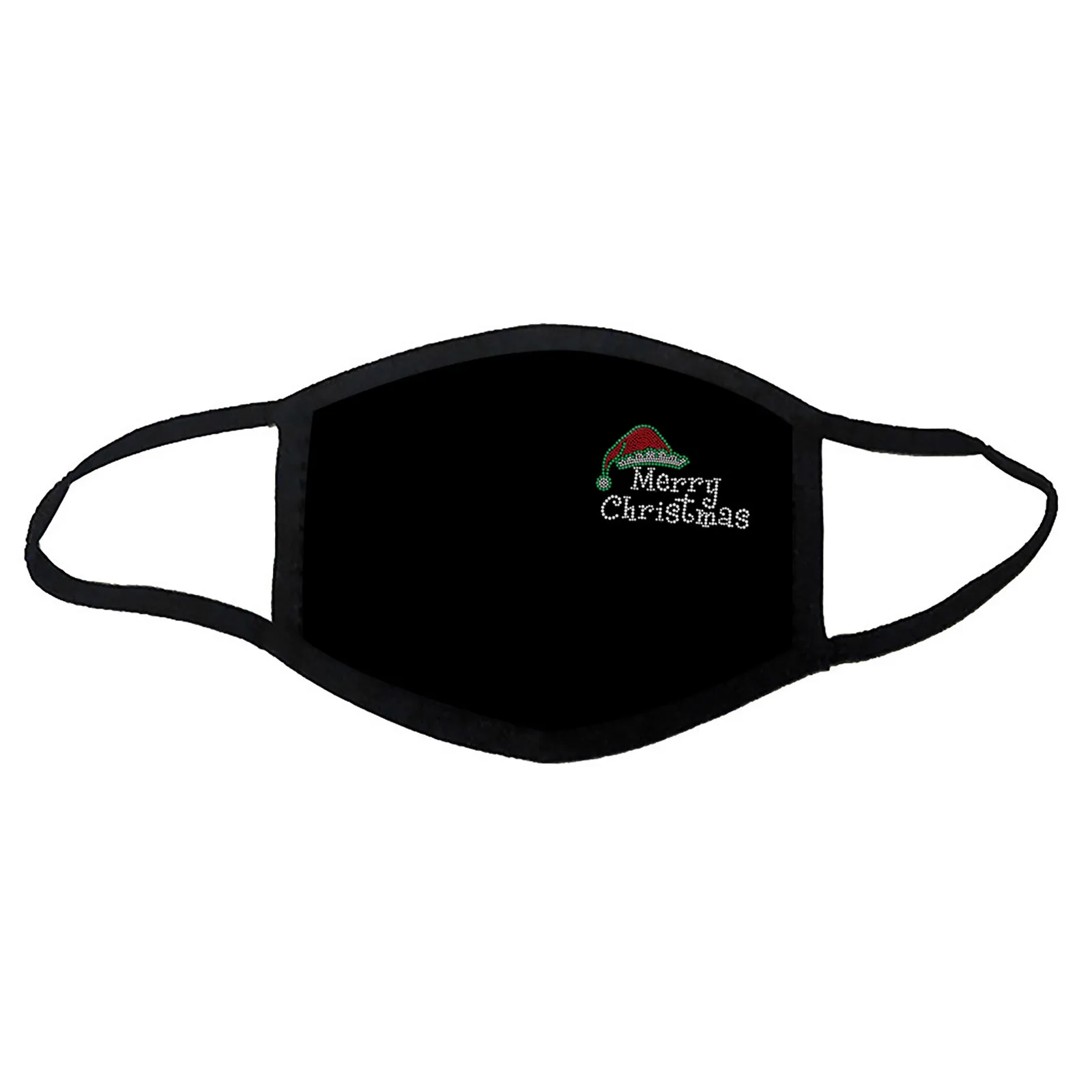 Маски женские черные моющиеся многоразовые хлопковые с узором стразы|Маски| |