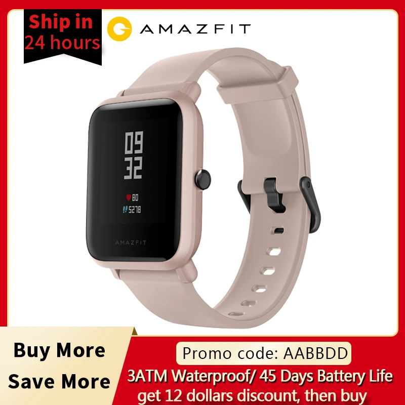 Смарт часы Amazfit Bip Lite 3 АТМ Водонепроницаемость 45 дней работы от аккумулятора