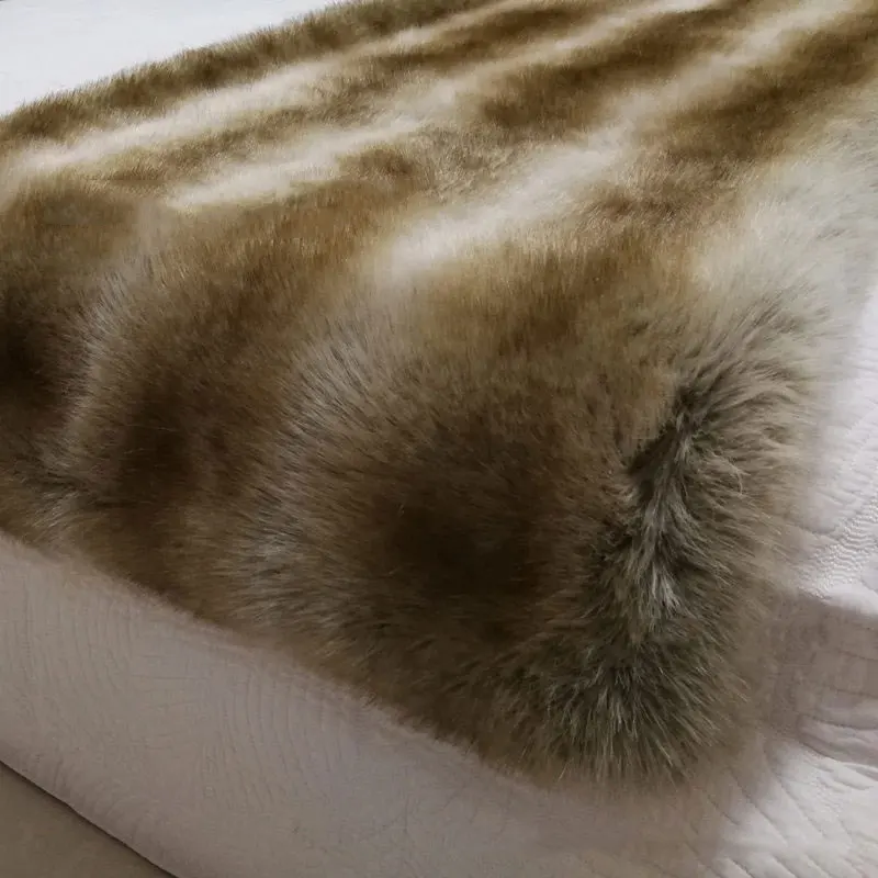 

Faux Fur Blankets Wolf Fur Blankets Home Textile Finished Long Wool Printing Blanket