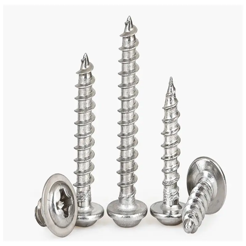 

M1.4M2.3M2.6M3M3.5M4M5 stainless steel cross round head pan tapping wood screws with pad