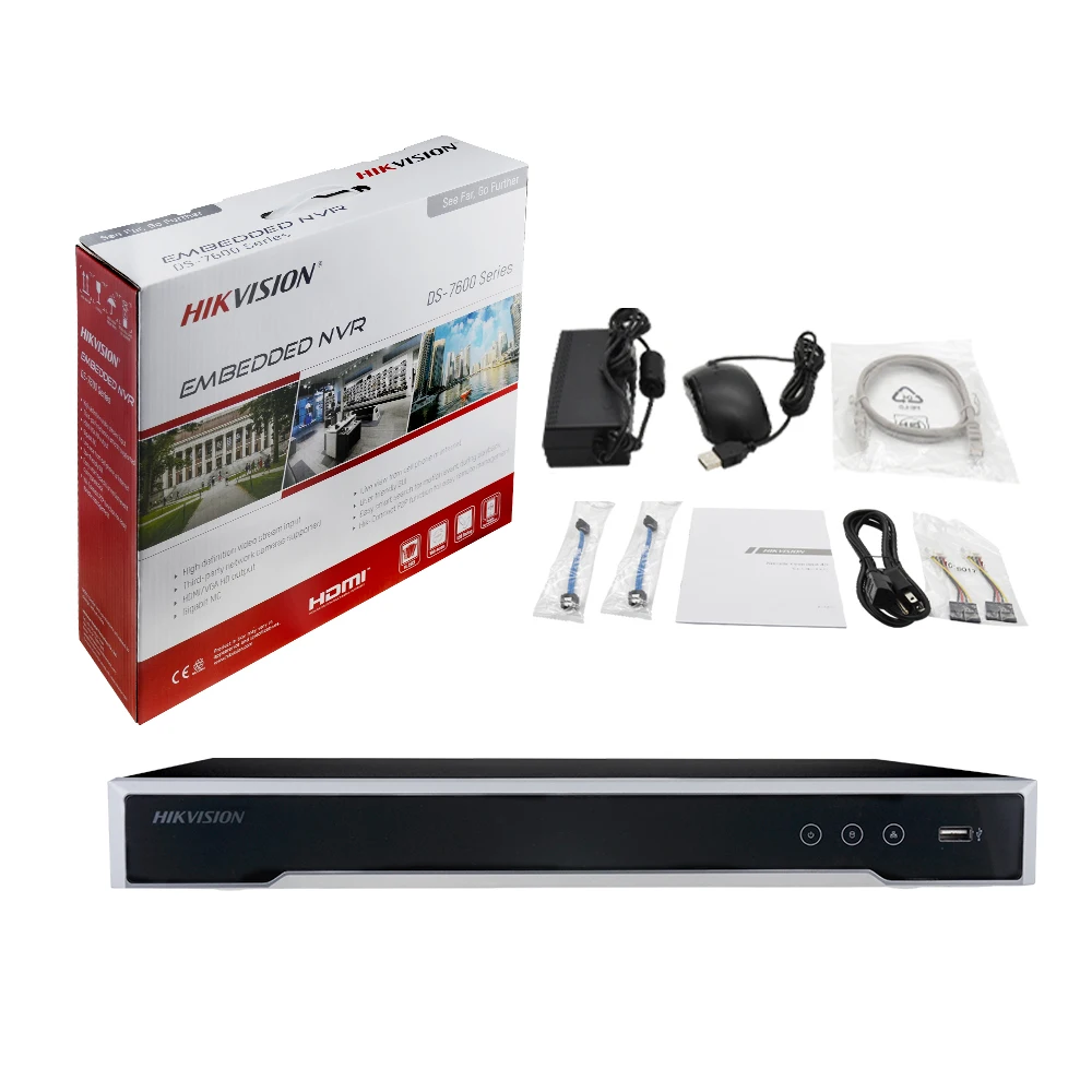 Hikvision 4K 8MP POE NVR DS-7608NI-K2/8P 8CH H265 + CCTV 2-стороннее Аудио для IP-камеры системы
