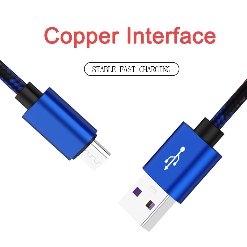 Usb-кабель для мобильного телефона, микро сменный IOS type-c, синий цвет, 5А, быстрая зарядка, линия передачи данных, нейлоновый материал