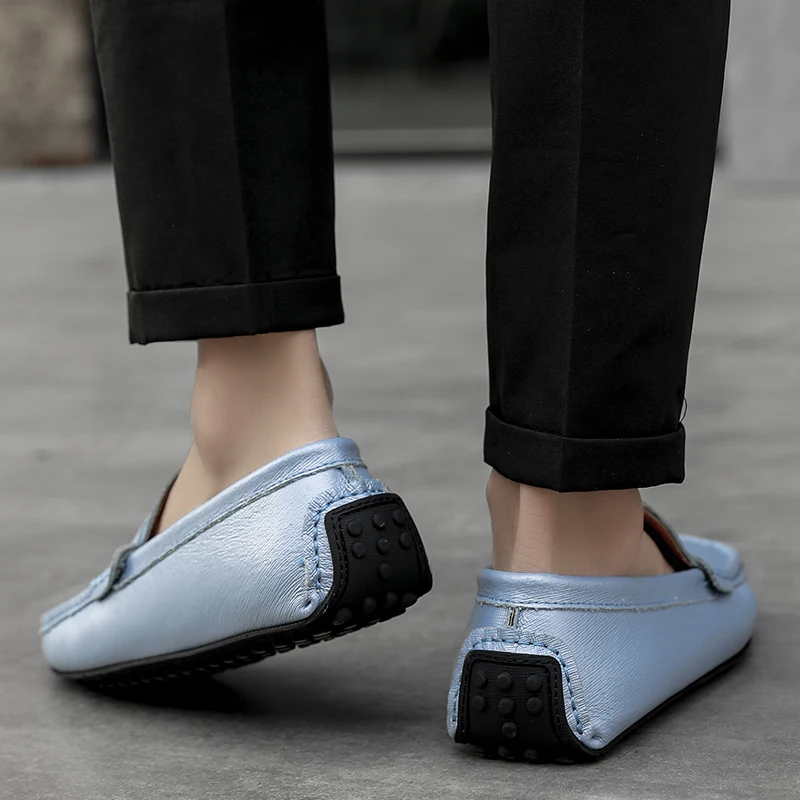 

2021 New Fashion Concise Men's Leather Casual Shoes Large Size 49 Mens Classic Loafers Moccasins Daily Non-slip Driving Footwear