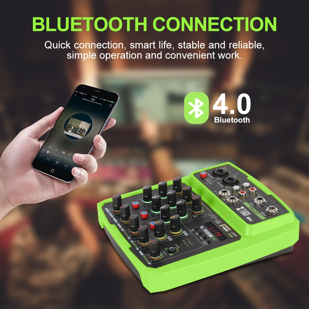 XTUGA 4/6 каналов мини миксер аудио Встроенная звуковая карта цифровые DJ миксеры с