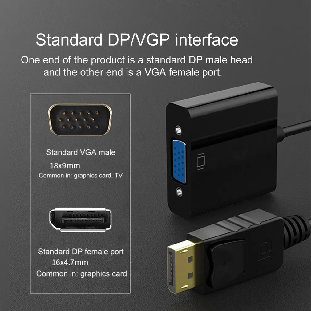 DP Display Port Male to VGA Female Converter Adapter Cable For PC Laptop VGA Adapter Cable Converter