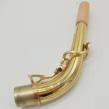 Абсолютно De Xin альтовый саксофон Ми-бемоль шеи профессиональные Sax шеи латунные аксессуары золотой лак
