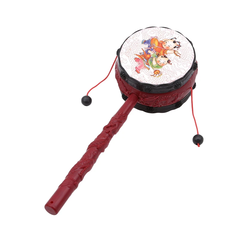 

Baby Kids Cartoon Plastic Hand Bell Early Childhood Musical Toy Musical Instrument Chinese Traditional Rattle Drum Spin Fun Toys