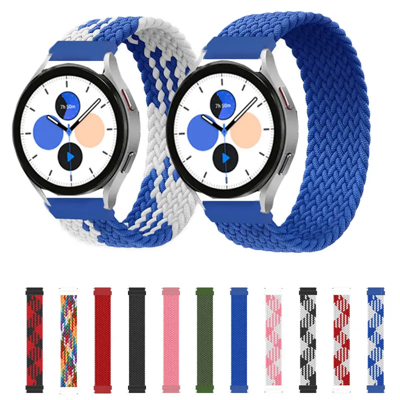 

Braided solo loop for Samsung Galaxy watch active 4 3 45mm 41mm 42mm gear s3 nylon 20mm 22mm smart band correa galaxy watch 46mm