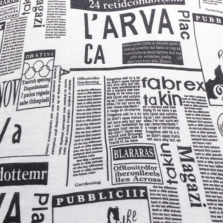 Свитер женский средней длины с газетным принтом осень свитер вырезом-лодочкой |