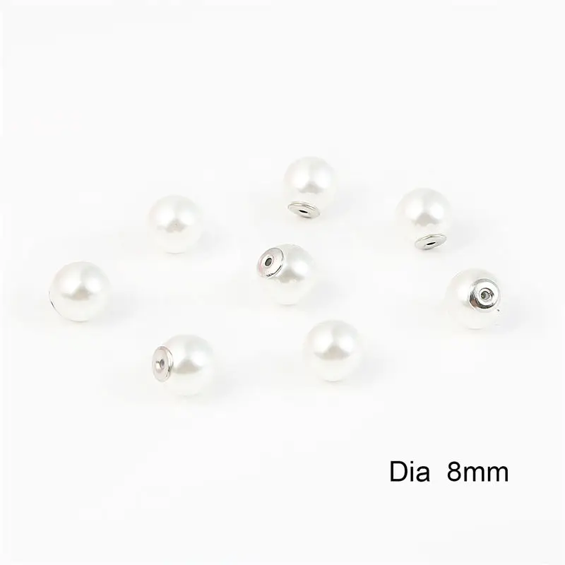 White 8mm Hole 1mm 10 шт. белый цвет слоновой кости ABS жемчужные бусины очаровательные серьги-гвоздики задние пробки ушной столб гайки затычки для самостоятельного изготовления ювелирных изделий серьги База - Цвет: White 8mm Hole 1mm