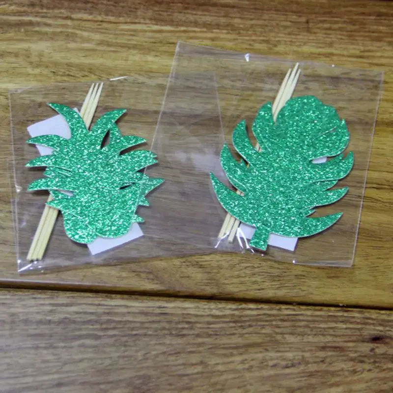 3 шт. ананасовые листья торты Пальмовые Листья кексы вечерние украшения для торта