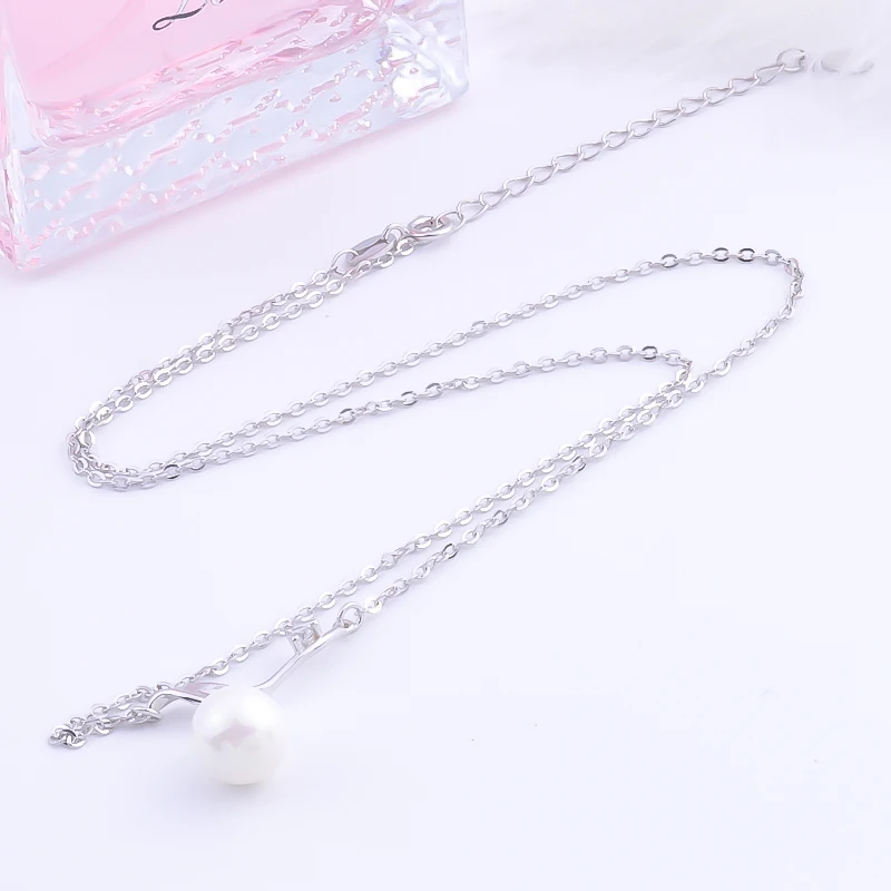 Женское ожерелье из серебра 925 пробы с жемчугом и цирконом | Украшения аксессуары