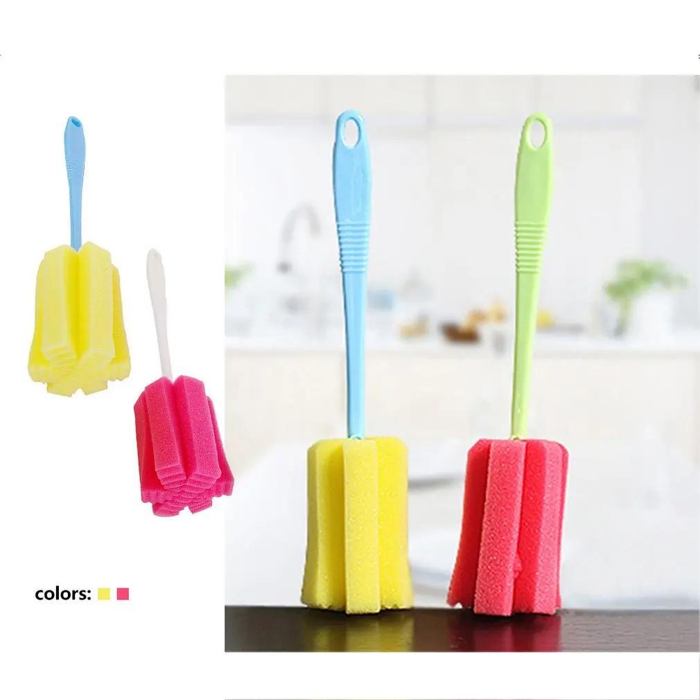 

Sponge Bottle Cup Brush Sponge Cup Brush Glass Bottle Cleaning Removable Kitchen Glass Cleaning Brush Magic Sponge