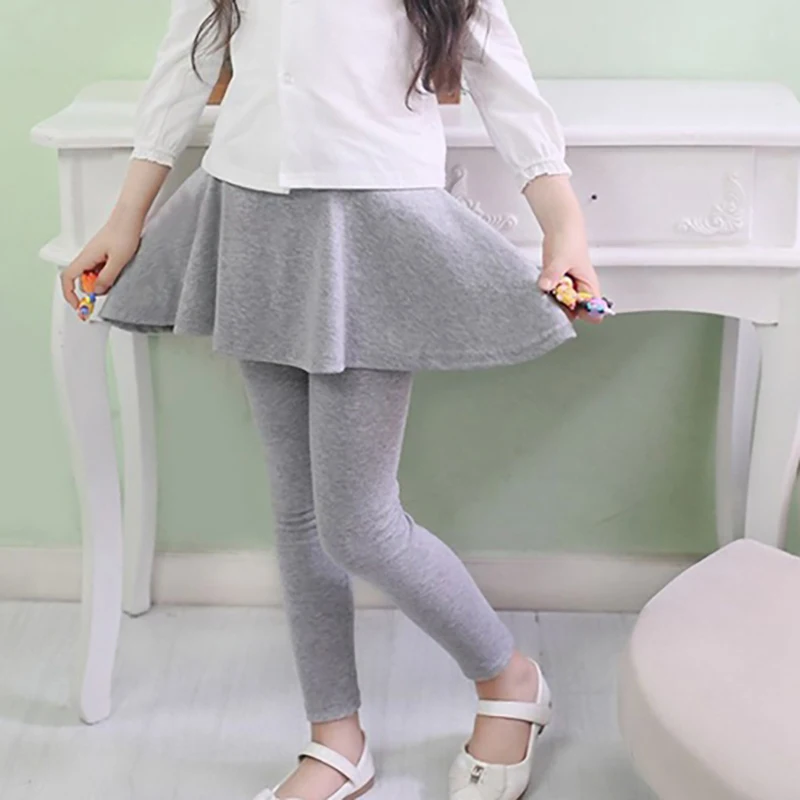 Леггинсы для девочек Весенние штаны Детские Теплые милые юбка из двух предметов