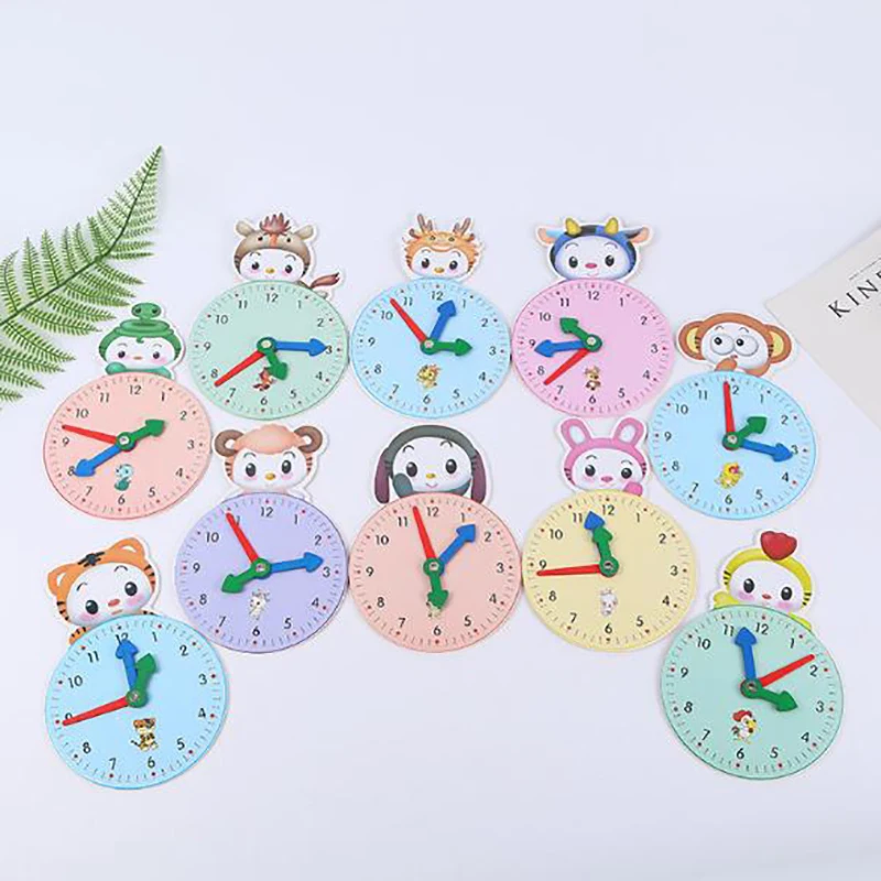 

Деревянные Мультяшные часы, канцелярские товары, будильник, игрушка-пазл, раннее развитие, геометрические часы унисекс