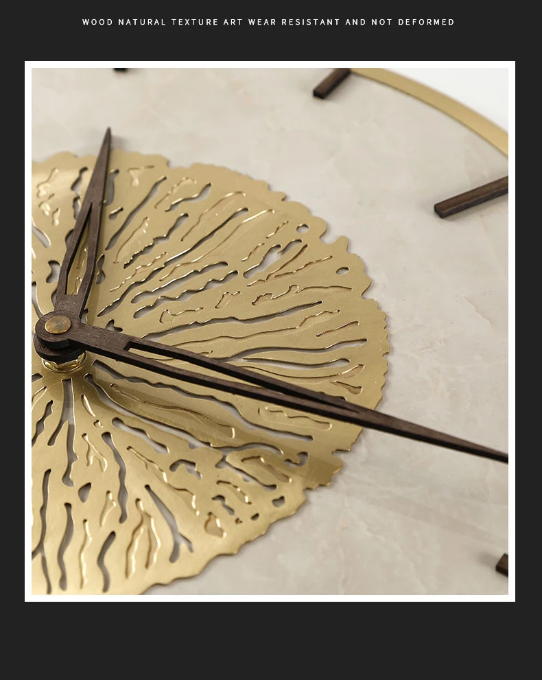 Nordic Luxury Marble Wall Clock Modern Design Atmospheric Style Living Room Decoration Hanging Watch Wall Clocks Home Decor
