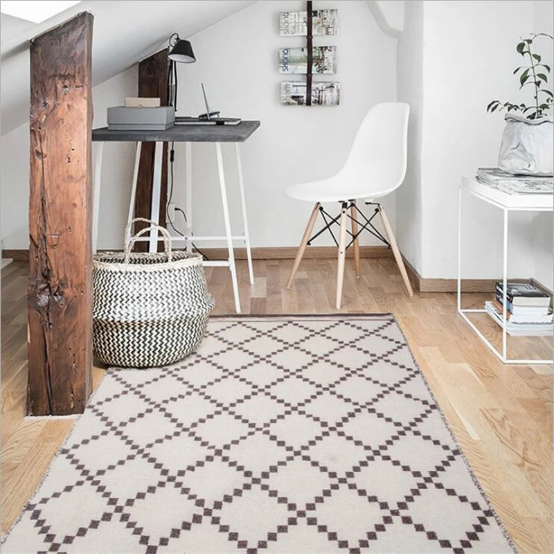 Ковры из чистой шерсти в скандинавском стиле для гостиной спальни детской