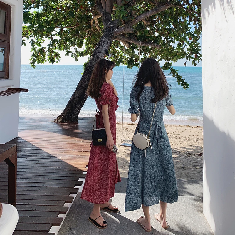 Женское шифоновое платье с цветочным принтом Mishow милое v образным вырезом