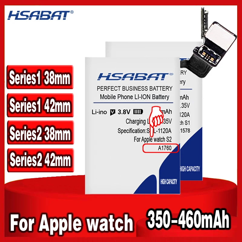 Аккумулятор HSABAT 350 мАч ~ 460 для Apple watch Серия 1 2 серия 38 мм 42 A1578 A1760 A1761