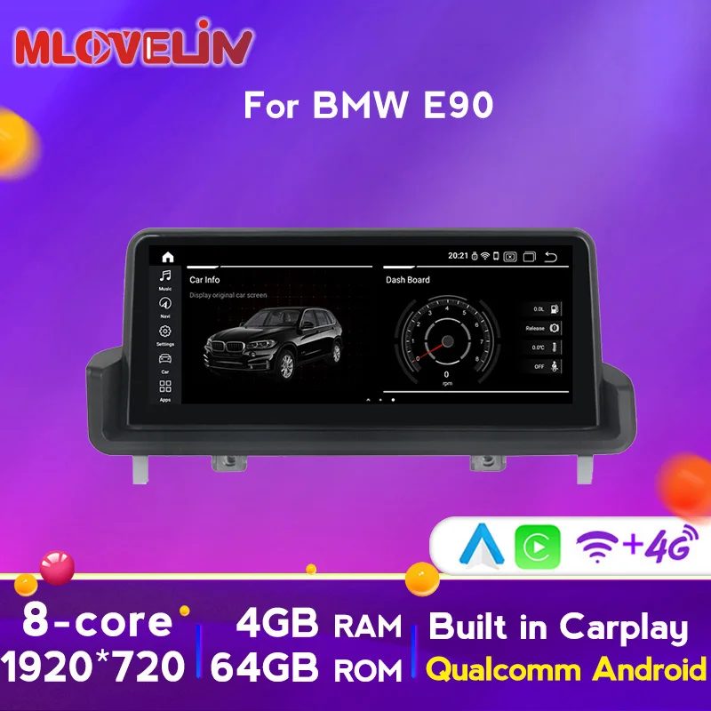 

10.25'' DSP Android 10 Car Multimedia GPS For BMW E90 E91 E92 E93 3 Series Navition 4GB RAM 64GB ROM 8 Core 4G LTE IPS Wifi BT