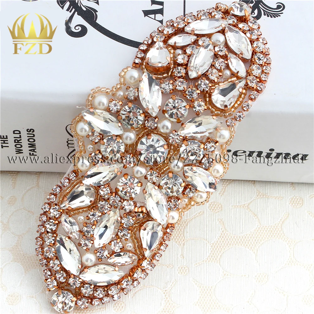 1 шт. серебряные стразы роза золотые бусины аппликации с кристаллами горячей