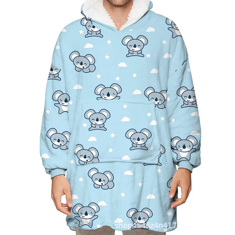 

Spring and winter digital printing blankets, warm and wearable blankets plus velvet soft home clothes