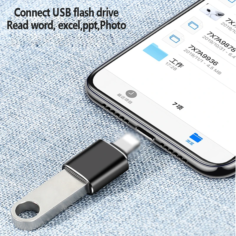 OTG адаптер для светильник ning к USB iPhone7 8Plus X конвертер iOS 12 13 подключение камеры MIDI