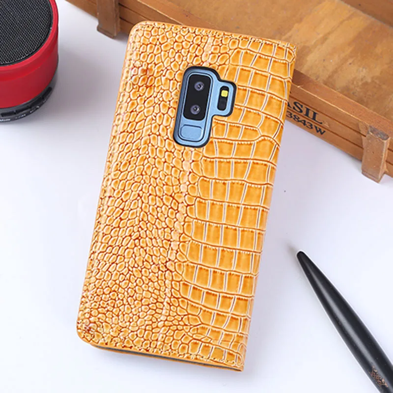 Golden Флип-чехол для телефона для samsung A10 A20 A30 A50 A70 A5 A7 A8 2018PU для карт и узором «крокодиловая кожа» для Galaxy S7 S8 S9 S10 Plus Note 8 9 10+ чехол - Цвет: Golden