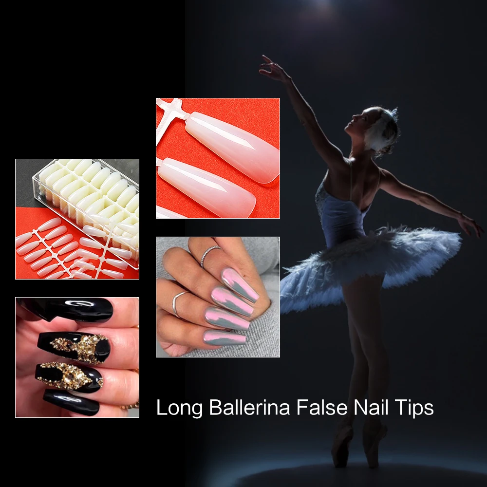 Накладные ногти для балета пальцы накладные длинное полное покрытие УФ геля