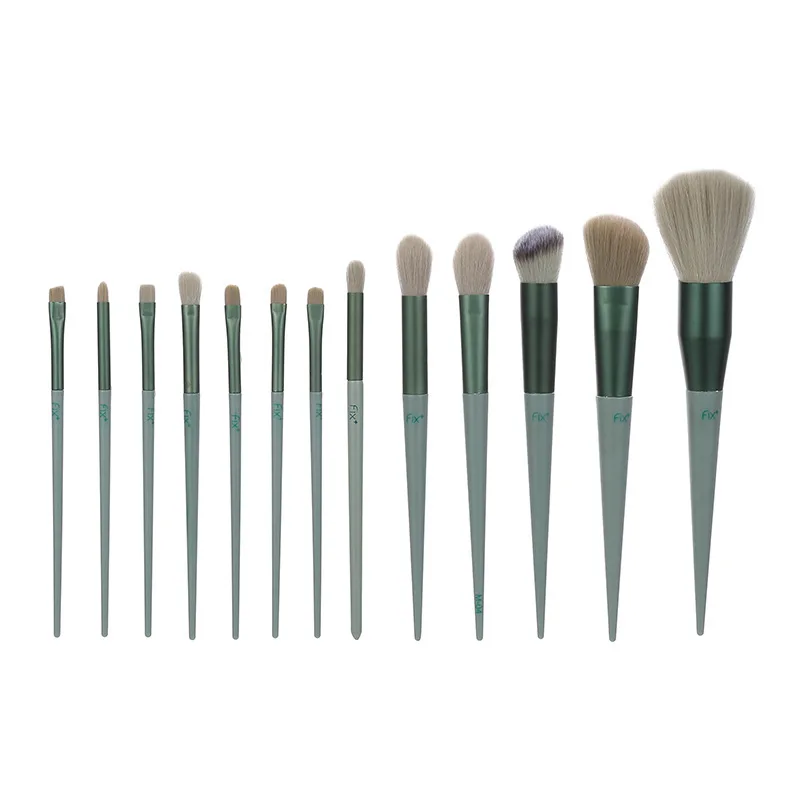 

13Pcs Makeup Brushes Tool Professional Set Cosmetic Powder Eye Shadow Foundation Blush Blending Beauty Make Up Brush Green