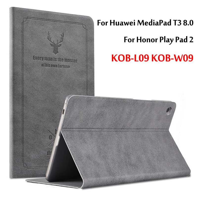 Деловой кожаный чехол для huawei MediaPad T3 8,0 KOB-L09 KOB-W09 8,0 дюймов, подставка для планшета с отделением для карт+ подарок