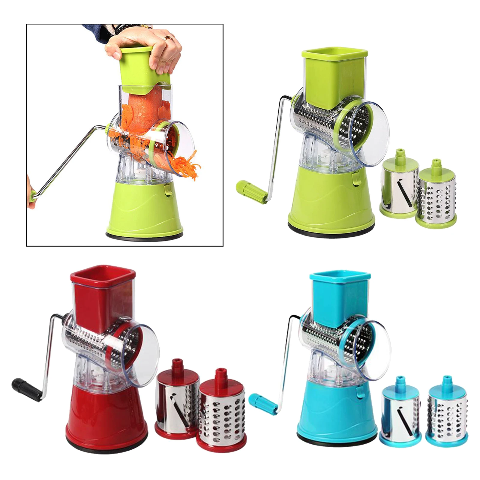 

Drum Rotary Grater Manual Slicer Cutter Cheese Vegetable Potato Slicing Tool