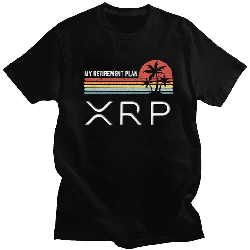 

Novelty Ripple XRP Retirement Plan T Shirt Men Short Sleeve 100% Cotton T-shirt Graphic Bitcoin Crypto Tee Top Streetwear Tshirt