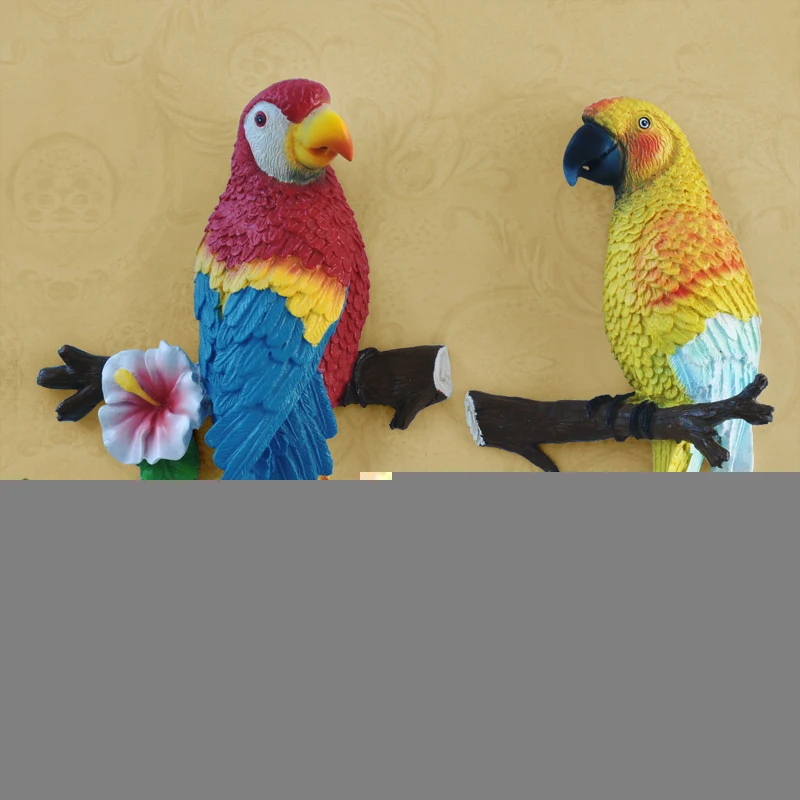 Искусственный трехмерный попугай украшение для стен Европейский пасторальный