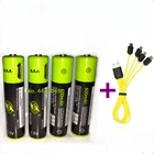 Перезаряжаемая батарея ZNTER, литий-полимерный ААА аккумулятор 1,5 в, 600 мАч, с кабелем Micro USB, для быстрой зарядки