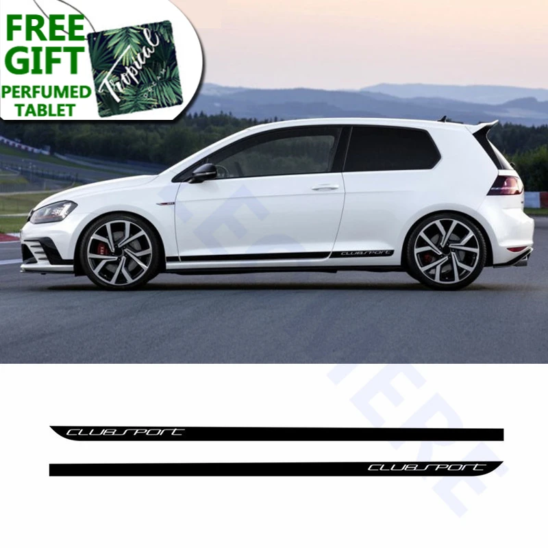 

Clubsport Styling Carbon Fiber Decal Car Side Skirt Sticker Automobiles Accessories For Volkswagen Golf 7 MK7