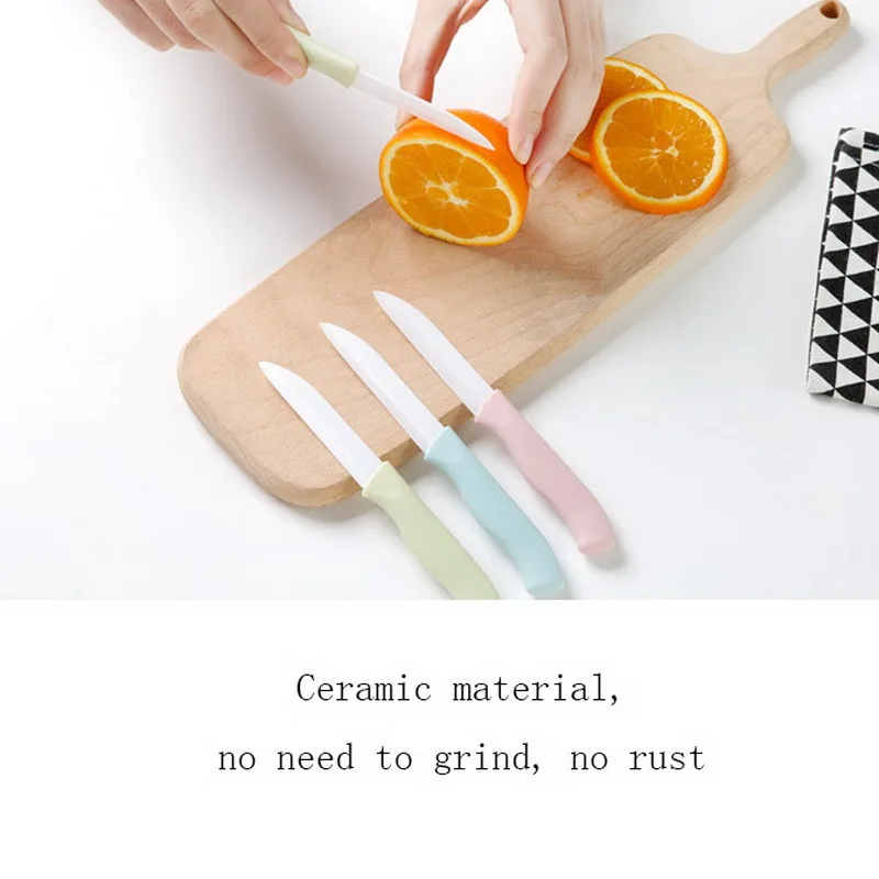 Новый цветной керамический нож с ручкой 3 дюйма для чистки фруктов мини кухонные