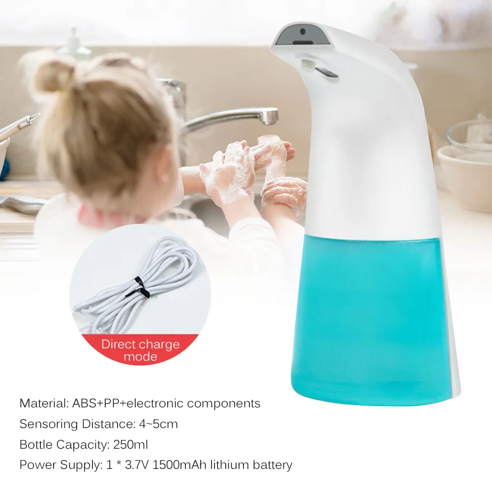 

250ml Induction Foaming Dispenser Liquid Soap Dispenser Automatic Sensor Foam Soap Dispenser Touchless Hand Washer For Bathroom