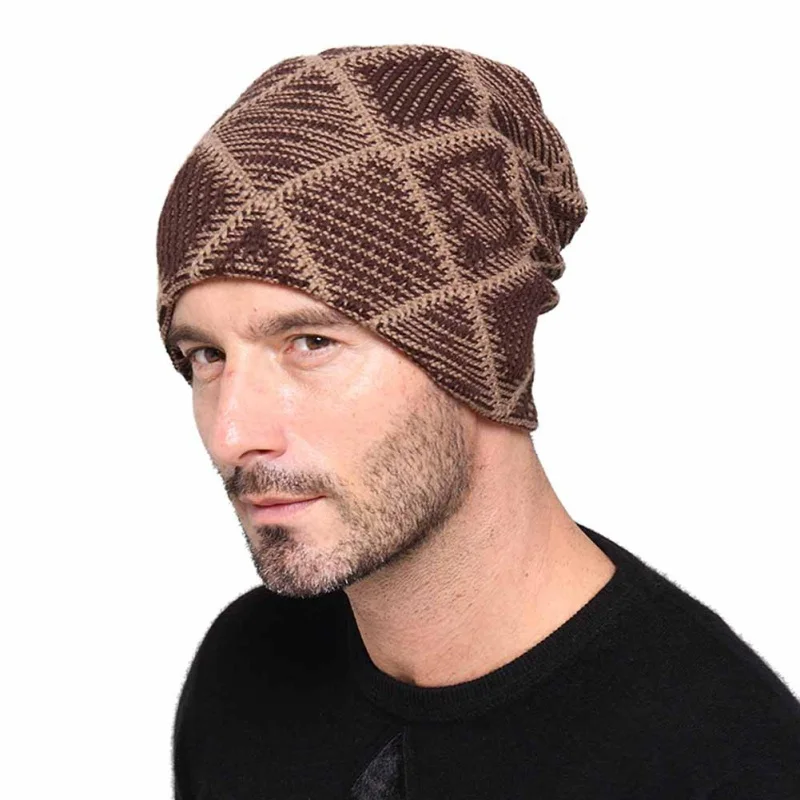 2018 New brand Winter Men Sport Hat Warm Soft Hiking Cap Lattice Style 2019 | Caps